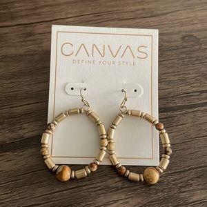 Canvas Lyla Earrings in Brown Jasper Semi Precious Stone